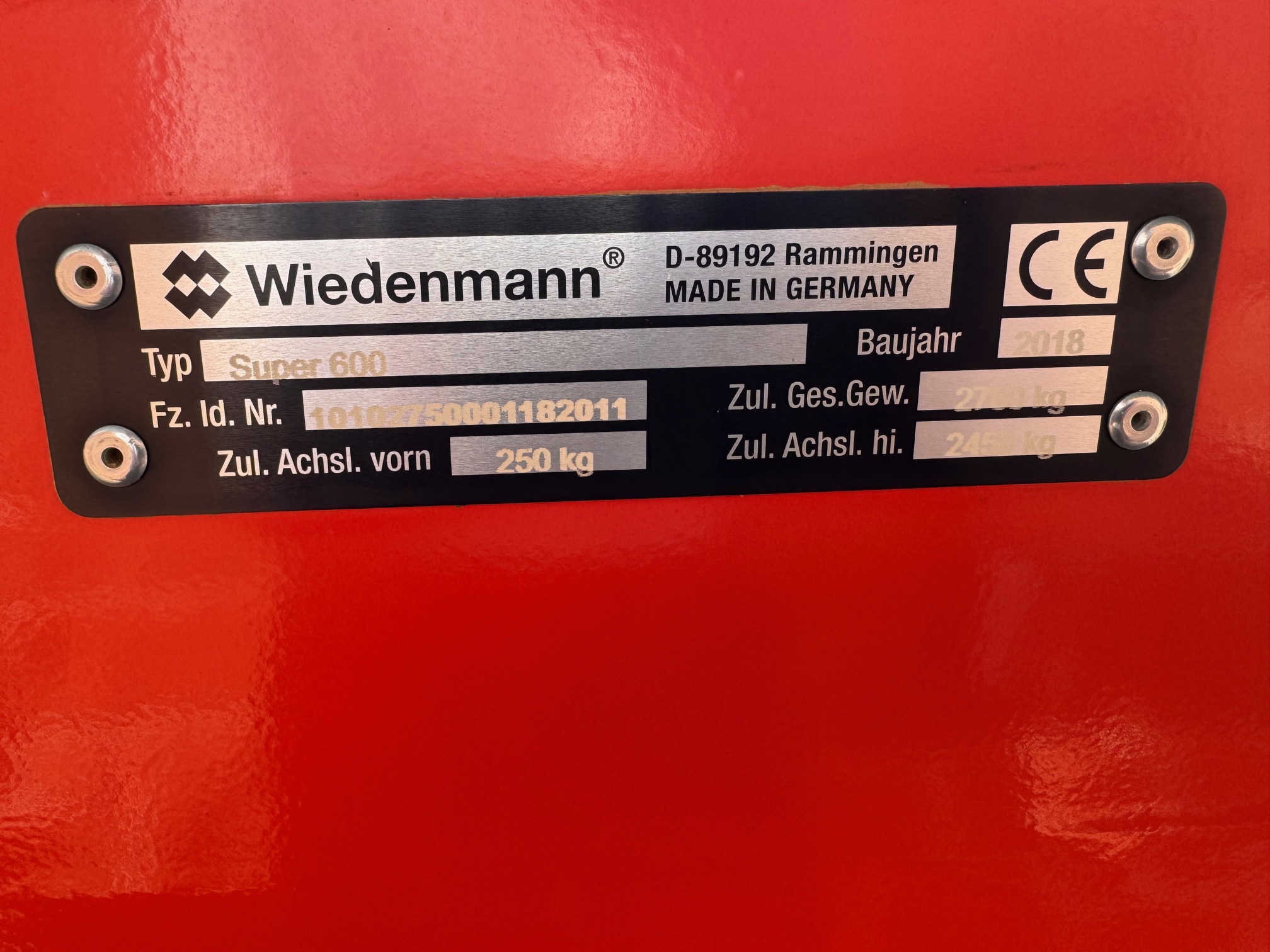 Wiedenmann Super 600 Flail Mower Grass Collector / Scarifier